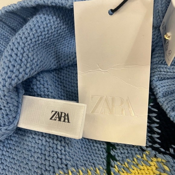 ZARA LIGHT BLUE KNIT SWEATER SIZE LARGE - Picture 7 of 13